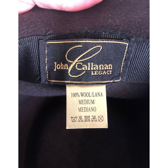 John Callanan Legacy brown wool Fedora hat with 3 stars on side main image 8